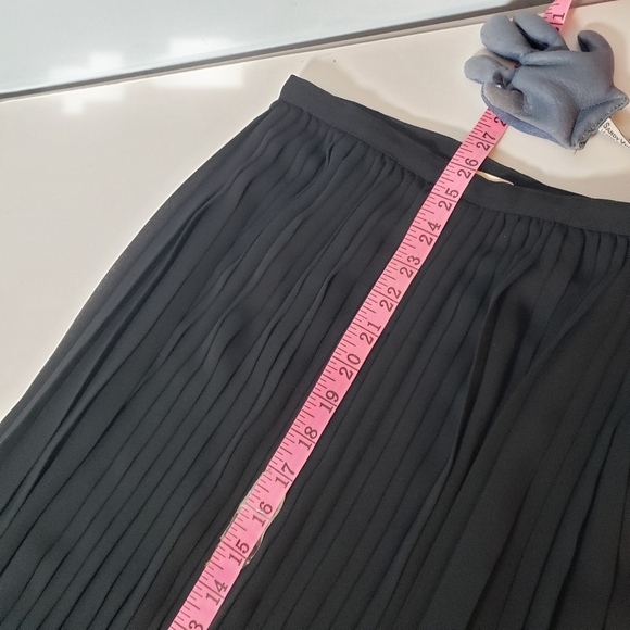 Vintage Made To Order Silk Chiffon Knife Pleat Skirt Sheer Classic Old Money 2/4 - Picture 9 of 10